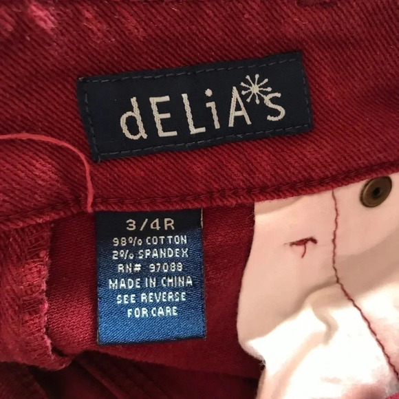 Delia’s Jeans Red Skinny Junior Size 3 - Picture 5 of 7
